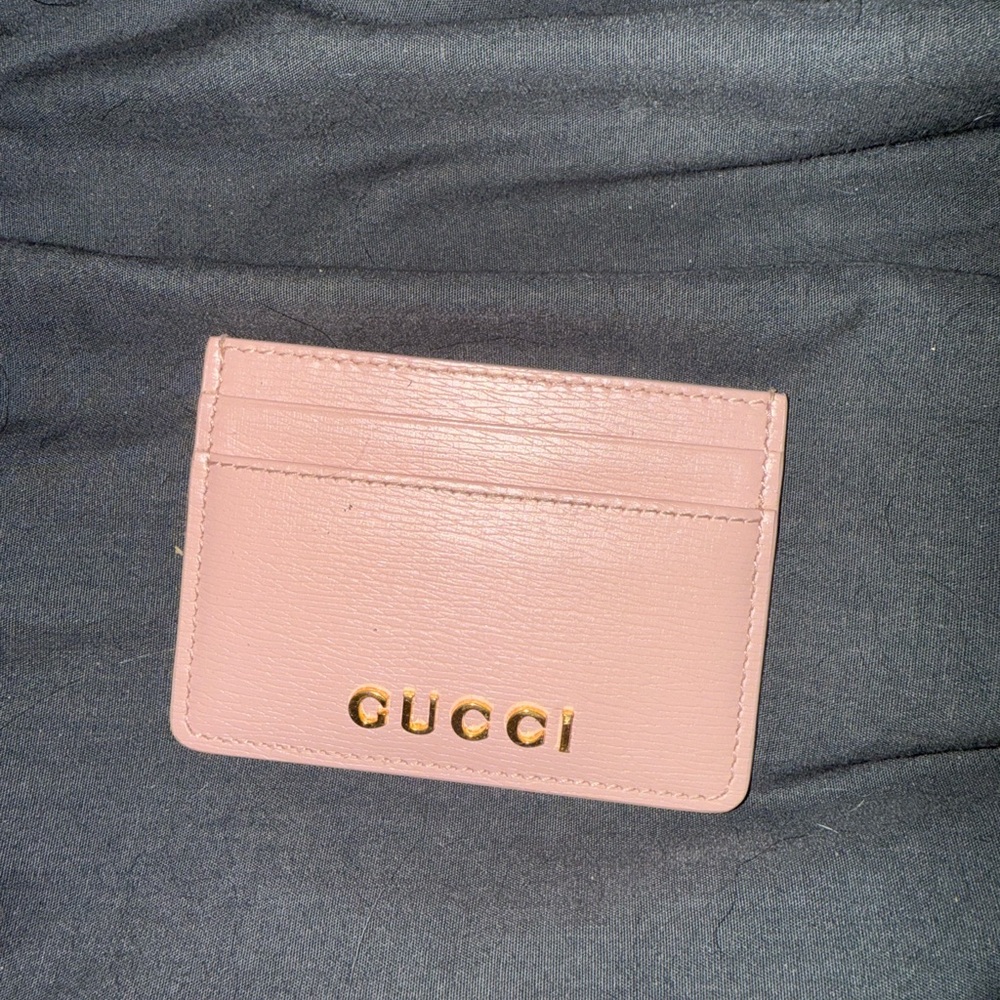 Pink Gucci Card Case Wallet